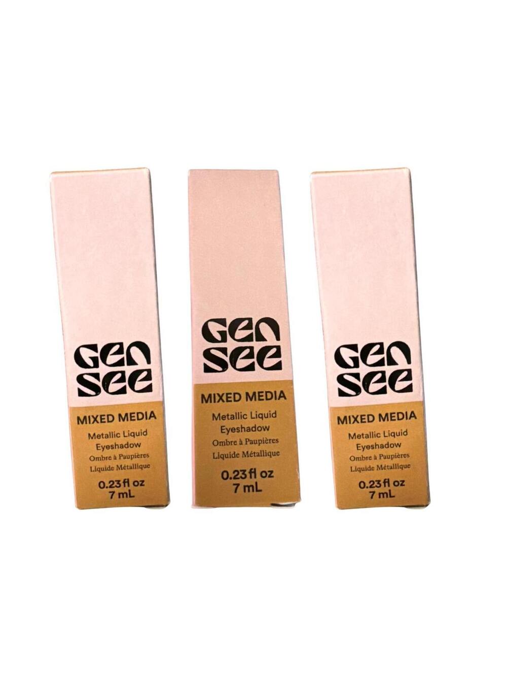 Gen See Mixed Media Metallic Liquid Eyeshadow 7mL 0.23 fl oz Vegan 3 Pack New